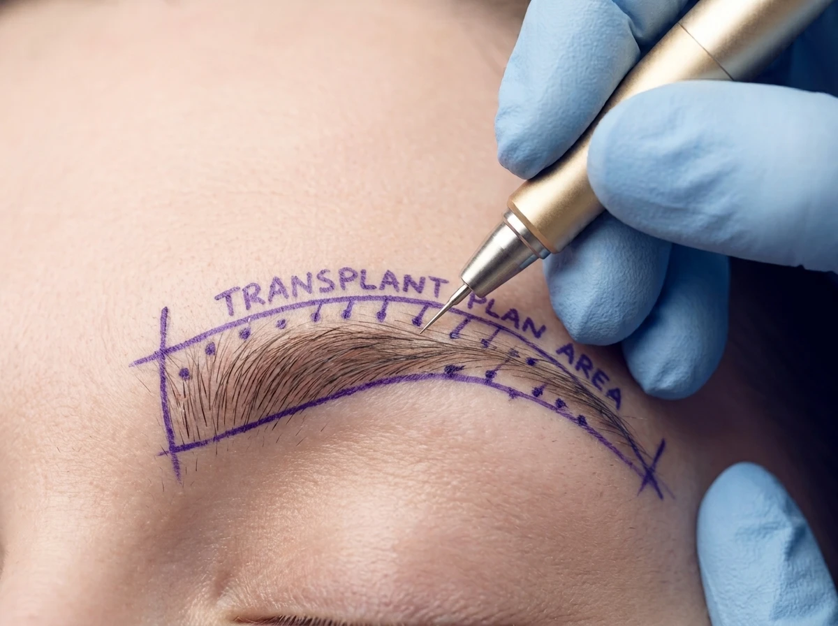 Eyebrow transplant map
