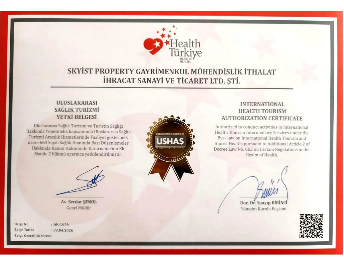Official Health Tourism Authorization Certificate — Turkish Ministry of Health (Health Türkiye)
